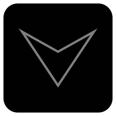 Vektör simge düz aşağı ok ucu kare