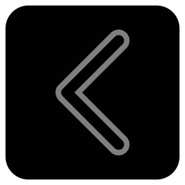 Vektör simge düz sol ok ucu kare