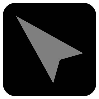 Ok ucu sol yukarı düz kare vektör simgesi