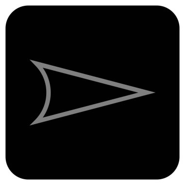 Ok ucu değil düz vektör simgesi kare