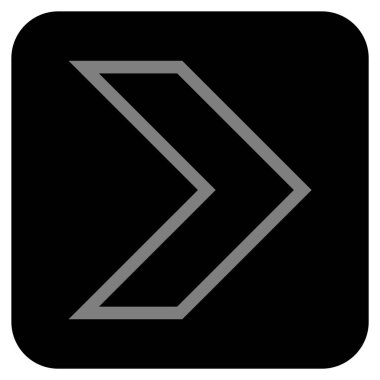 Ok ucu değil düz vektör simgesi kare