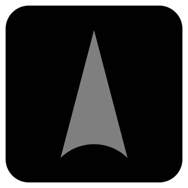 Vektör simge düz yukarı ok ucu kare