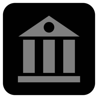 Banka Daire bina vektör simgesi kare