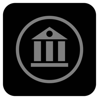 Banka Daire bina vektör simgesi kare