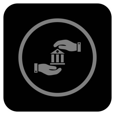 Vektör simge banka hizmet düz kare