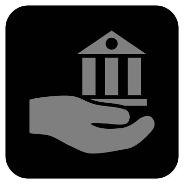 Vektör simge banka hizmet düz kare