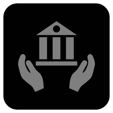 Vektör simge banka hizmet düz kare