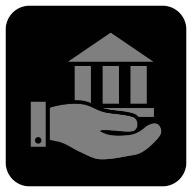 Vektör simge banka hizmet düz kare