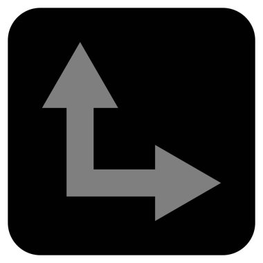 Vektör simge çatallanma ok sağa yukarı düz kare