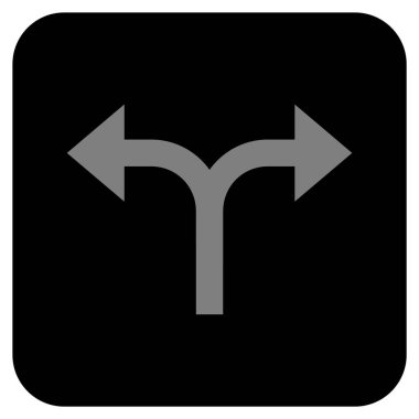 Bifurkasyon oklar sol düz kare vektör simgesi sağ