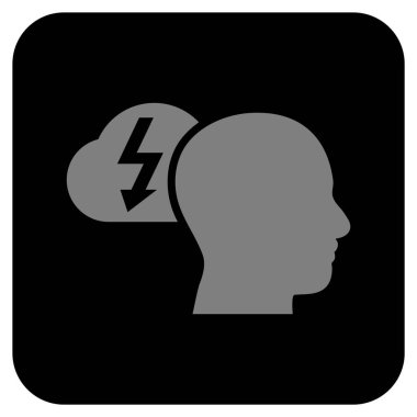 Beyin fırtınası düz kare vektör simgesi