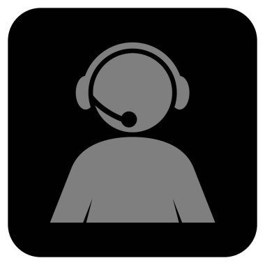 Çağrı Merkezi operatörü düz kare vektör simgesi