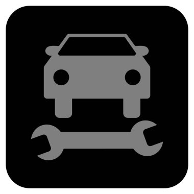 Araba tamir düz kare vektör simgesi