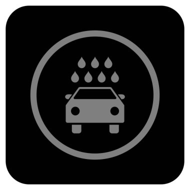 Araba duş düz kare vektör simgesi