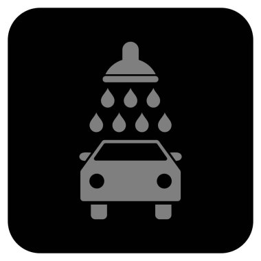 Araba duş düz kare vektör simgesi