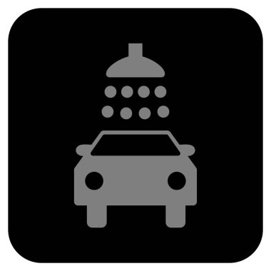 Araba duş düz kare vektör simgesi