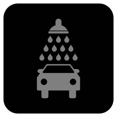 Araba duş düz kare vektör simgesi