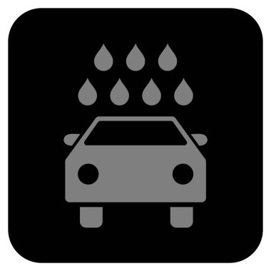 Araba duş düz kare vektör simgesi