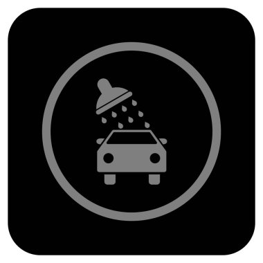 Oto yıkama düz kare vektör simgesi