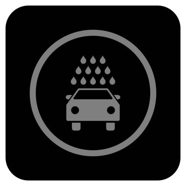 Oto yıkama düz kare vektör simgesi