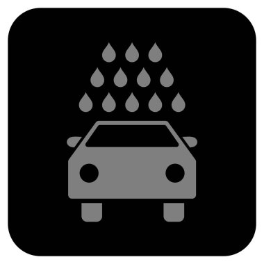 Oto yıkama düz kare vektör simgesi