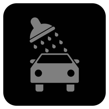 Oto yıkama düz kare vektör simgesi