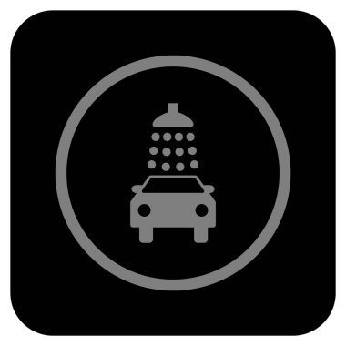 Oto yıkama düz kare vektör simgesi