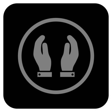 Bakım el düz kare vektör simgesi