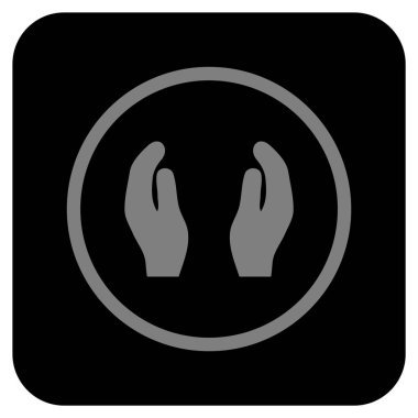 Bakım el düz kare vektör simgesi