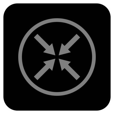 Merkezi oklar düz kare vektör simgesi