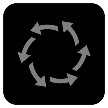 Santrifüj oklar düz kare vektör simgesi