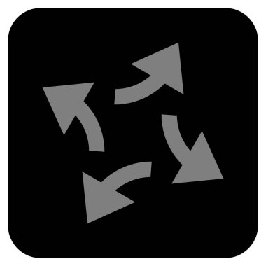 Santrifüj oklar düz kare vektör simgesi