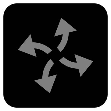 Santrifüj oklar düz kare vektör simgesi