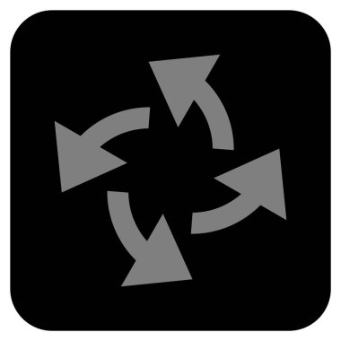 Santrifüj oklar düz kare vektör simgesi