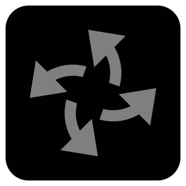 Santrifüj oklar düz kare vektör simgesi