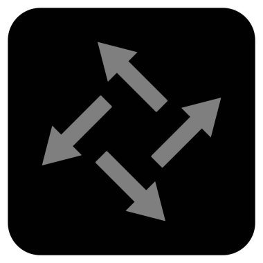 Santrifüj oklar düz kare vektör simgesi