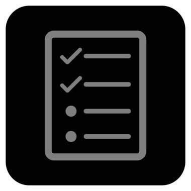 Vektör simgesi denetim listesi sayfa düz kare