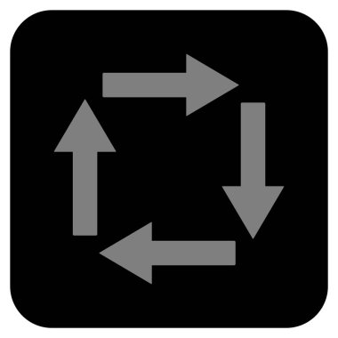 Dolaşım oklar düz kare vektör simgesi