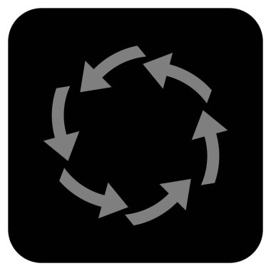 Dolaşım düz kare vektör simgesi