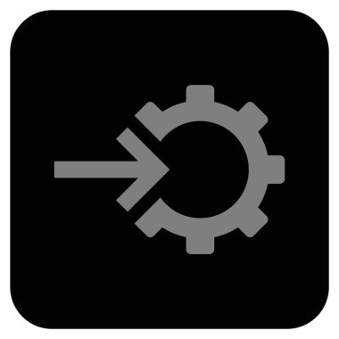 COG Tümleştirme düz kare vektör simgesi