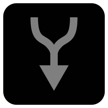 Düz kare vektör simgesi aşağı ok birleştirmek