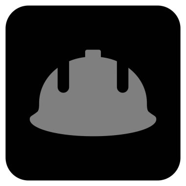 İnşaat kask düz kare vektör simgesi