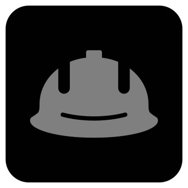 İnşaat kask düz kare vektör simgesi
