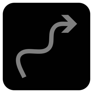 Eğri ok düz kare vektör simgesi