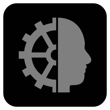 Cyborg vites düz kare vektör simgesi