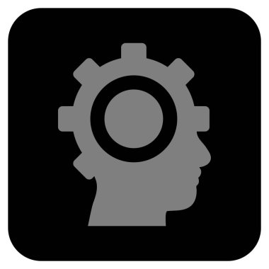 Cyborg vites düz kare vektör simgesi