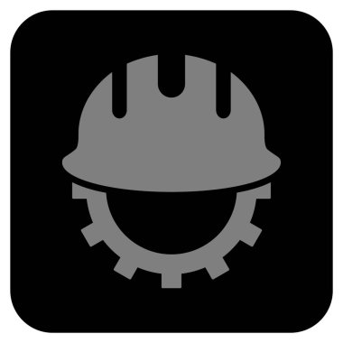 Geliştirme işçisi düz kare vektör simgesi