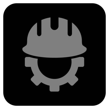 Geliştirme işçisi düz kare vektör simgesi