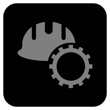 Geliştirme işçisi düz kare vektör simgesi