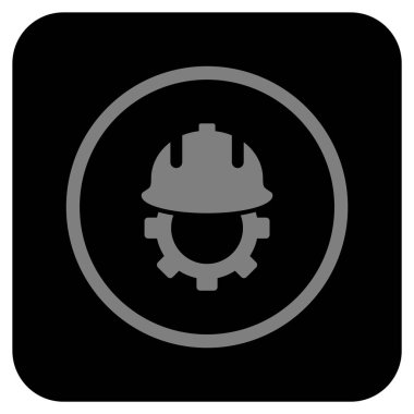 Geliştirme kask düz kare vektör simgesi